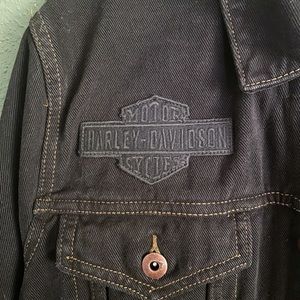 Harley-Davidson Black Over Dyed Denim Jacket - image 1